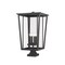 Z-Lite Seoul 4 Light Outdoor Pier Mounted Fixture, Black & Clear 571PHXXLS-SQPM-BK - alternate 1